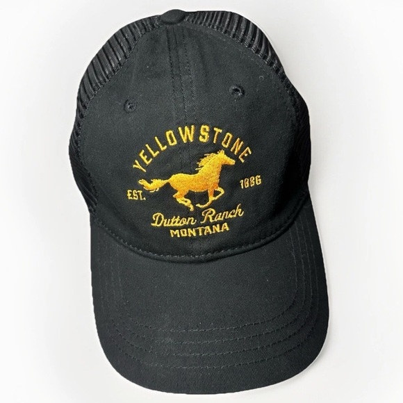 Paramount Other - Yellowstone TV Show Horse Dutton Ranch Licensed Trucker Black Gold Hat Western